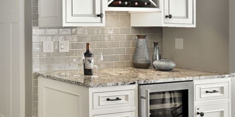 granite countertop beverage station