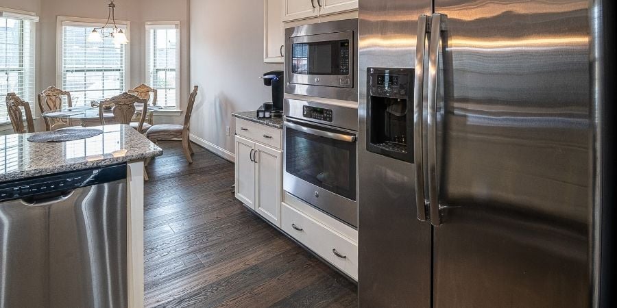 stainless steel refrigerator in sarasota kitchen remodel