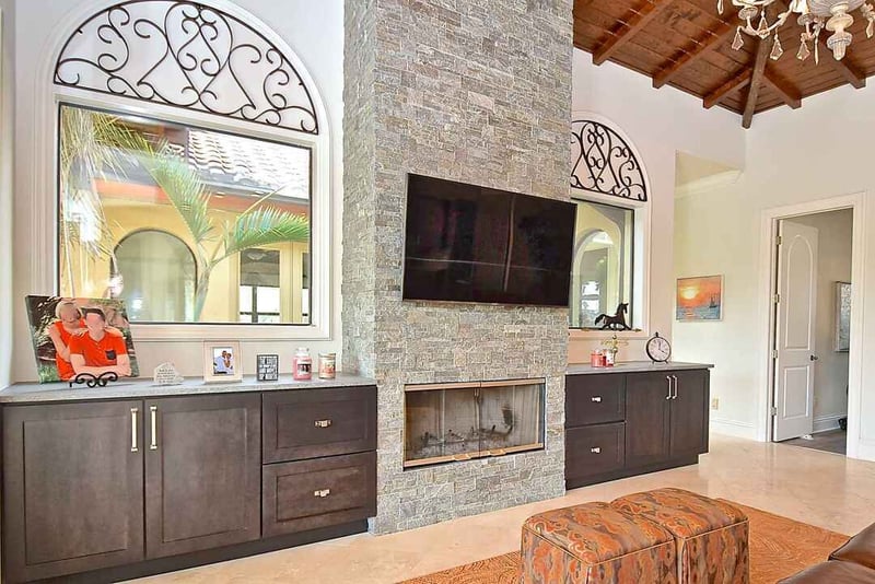 Coffered Ceiling accent wall gilbert design build sarasota florida