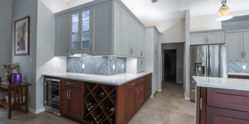 Custom wine bar with cabinets kitchen remodel in Sarasota-1