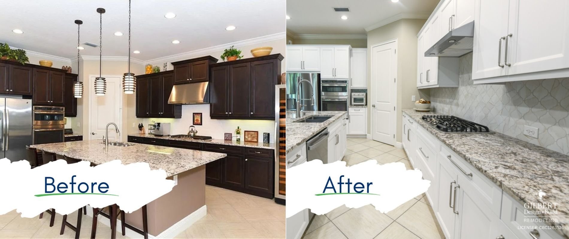 Kitchen refresh before and after by GDB Express in Sarasota