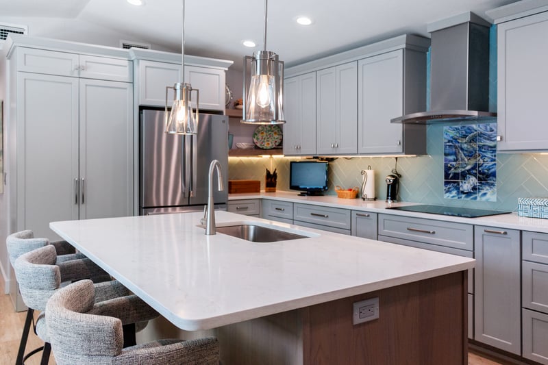 modern coastal kitchen in sarasota by gilbert design build