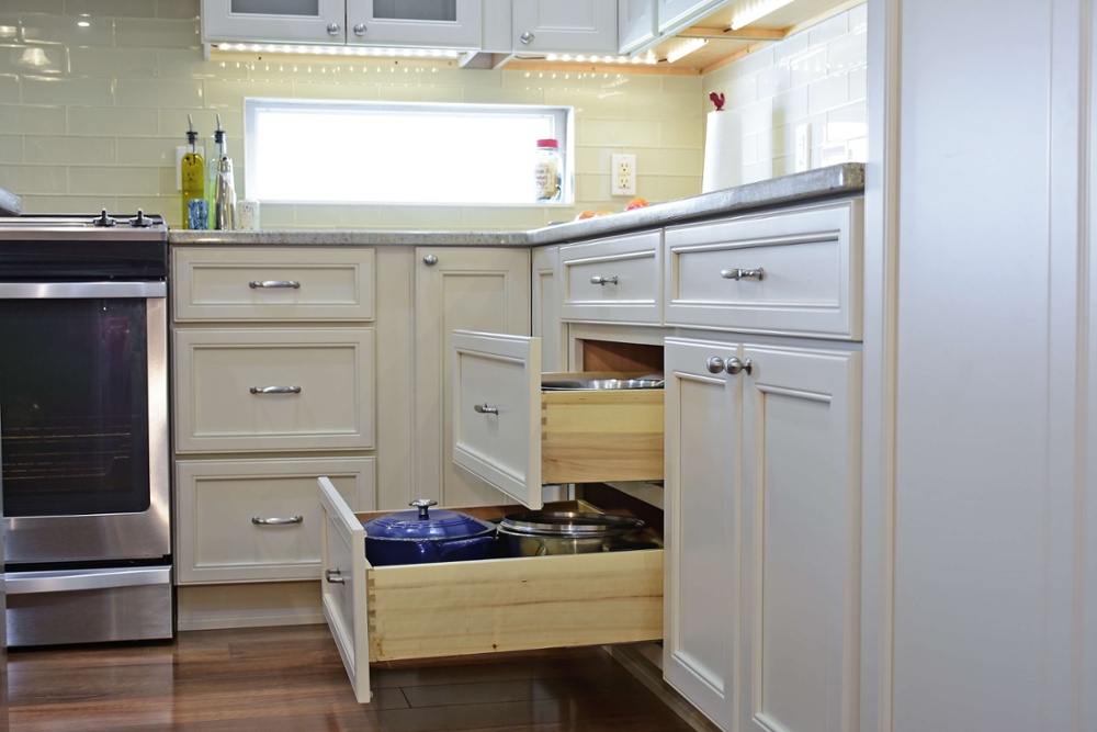 Functional kitchen storage in kitchen remodel