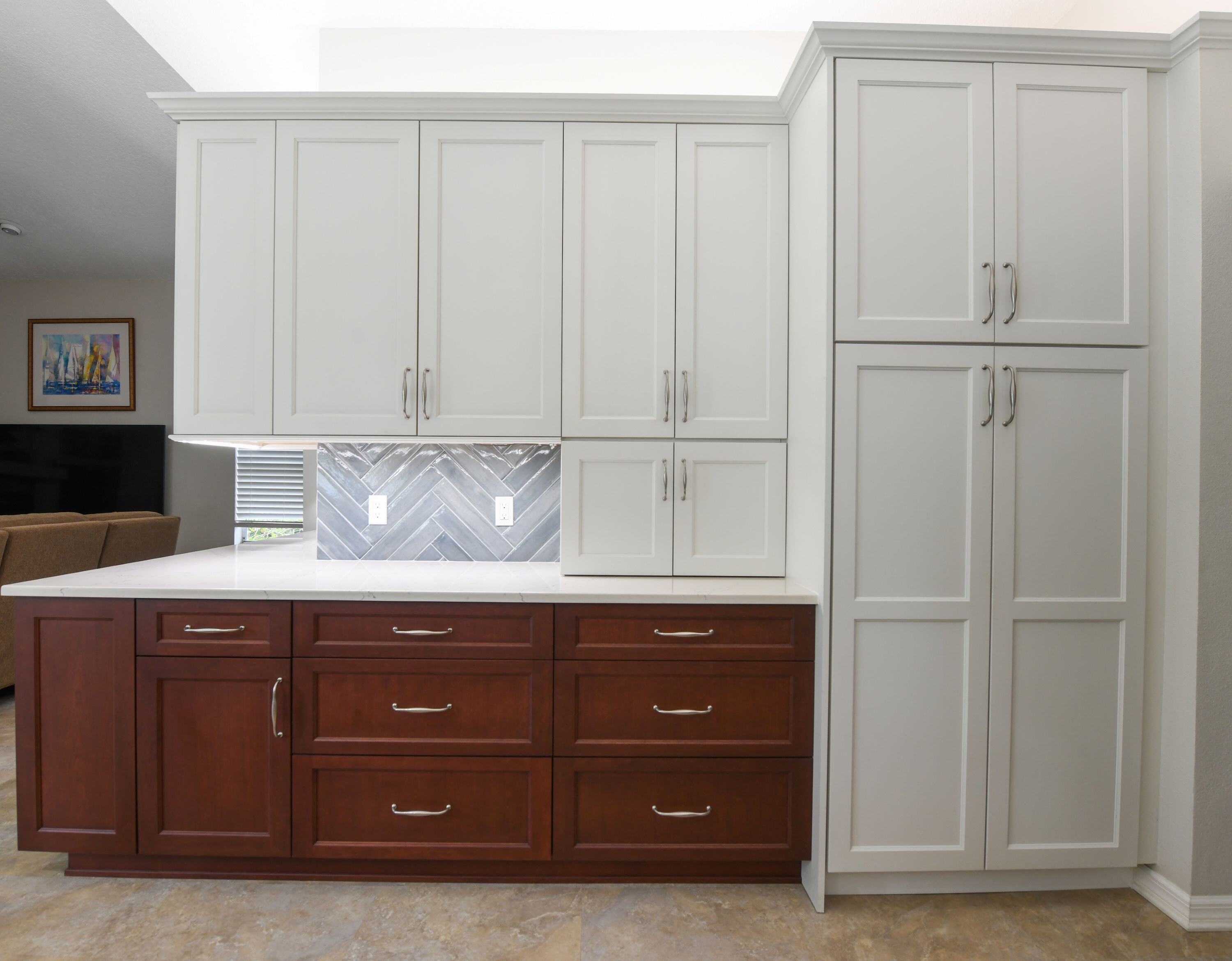 Custom Kitchen Storage with Modern Luxury Neutral Cabinets in Sarasota