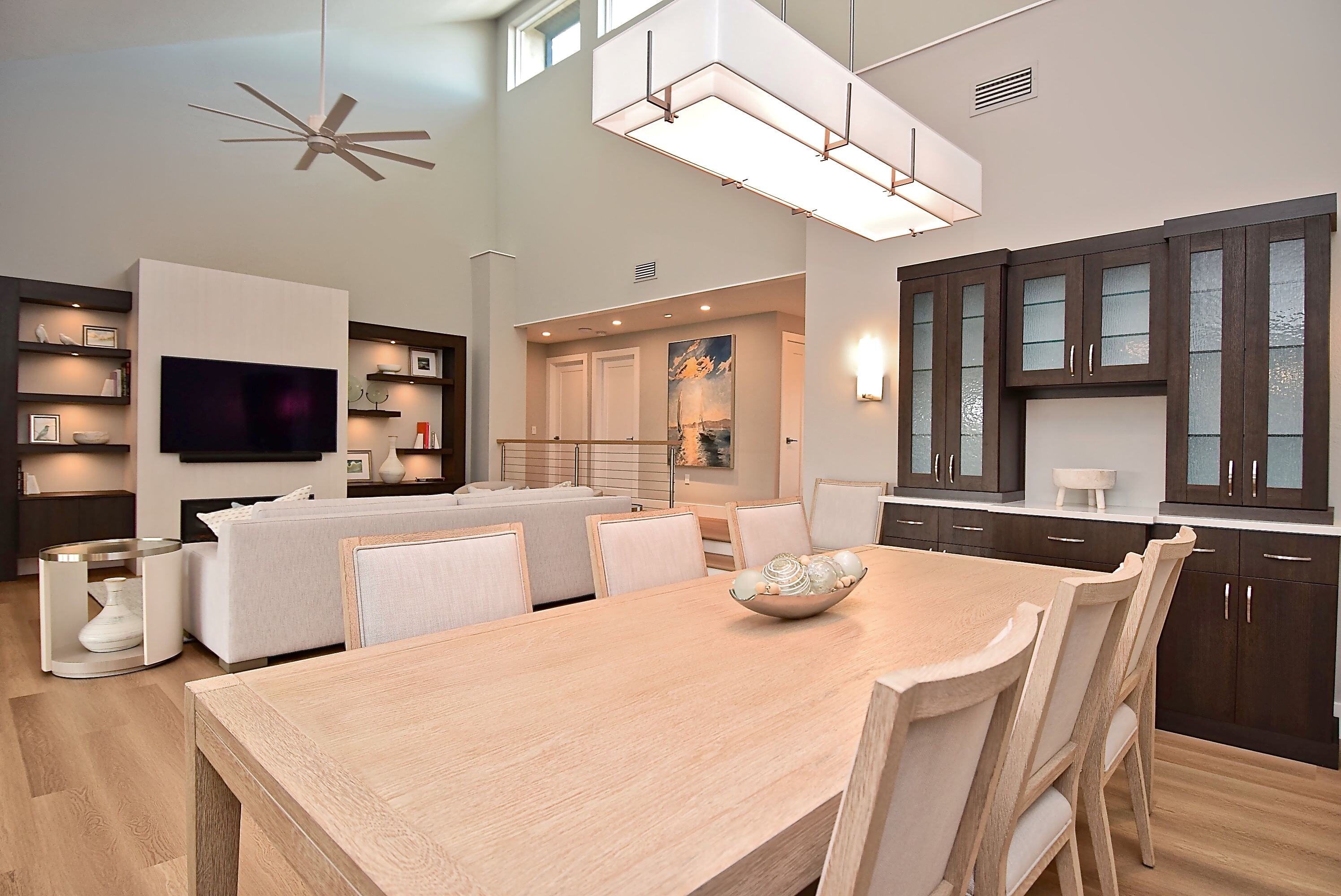 Dining Table in Open Concept Home Renovation with Living Room and Open Concept Dining Room in Bradenton