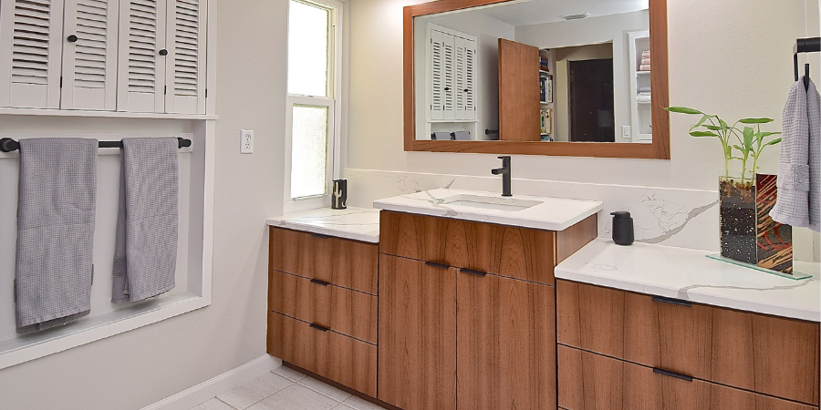 Wood Vanity Bathroom Remodel